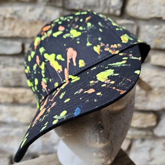 Neon Paint Splatter Back to the 80s Hat - Picture 1 of 2